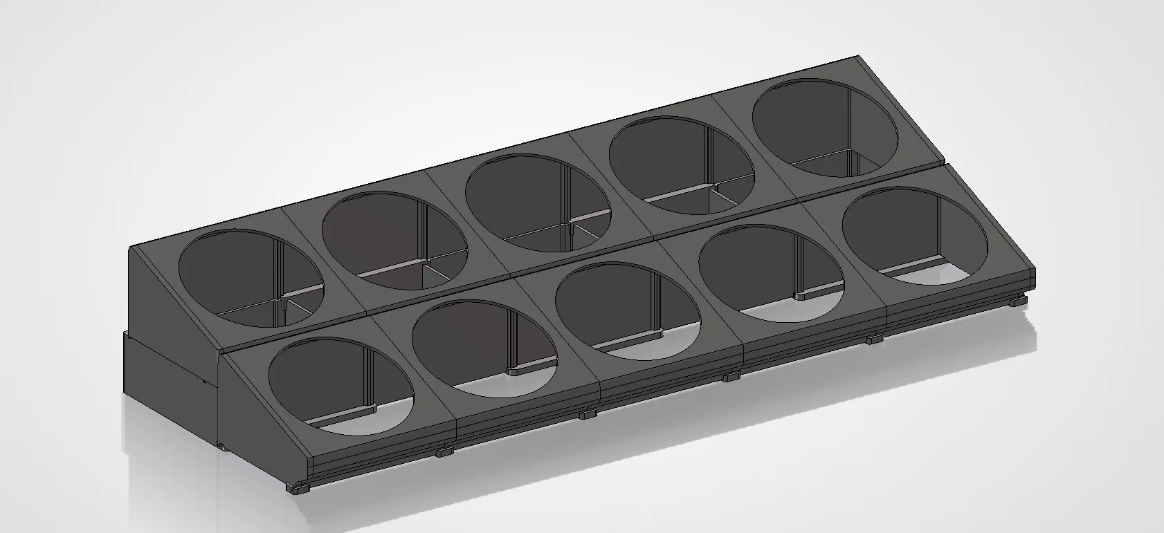 Ten holder ShowFlow display viewed from the front